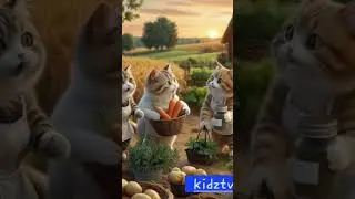 Cat family picking vegetable from garden. #cute #cat #funny #catlover