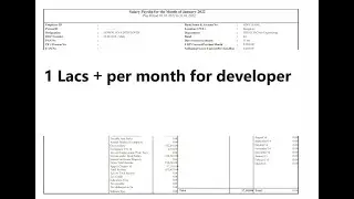 HCL payslip | Sr Developers Salary 1 lacs plus #hcl #tcs #infosys
