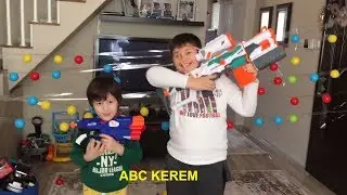 Nerf tam isabet nerf atışları çekişmeli yarış | ABC KEREM