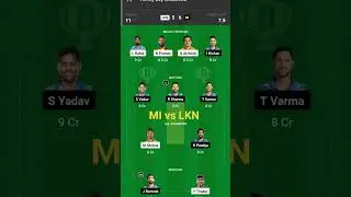 MI vs LKN IPL match dream 11 team prediction 👑💯👑💯👑🏆🏆#cricket #dream11 #ipl #viratkohli #rohitsharma