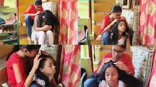 Tinky checking by her best friend || Braid hairstyles in long curly hair 