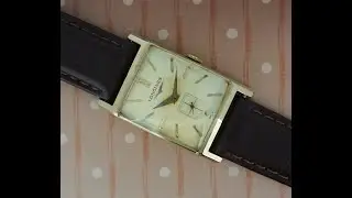 Мужские наручные часы Longines 1950 года выпуска, выполненные в стиле танк, с позолоченным корпус...