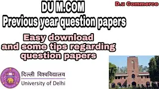 D.u M.com previous year question paper|DU M.com| D.u Commerce | Delhi university |