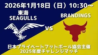 東海シーガルズ vs ブランディングス（2025年度日本プライベートフットボール協会主催チャレンジマッチ）
