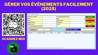 Application Excel de gestion d&rsquo;&eacute;v&eacute;nements gratuite