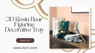 3D Resin Bear Figurine Decorative Tray