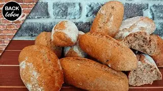 Weizen - Vollkorn - Br&ouml;tchen // Vollkornbr&ouml;tchen selber machen