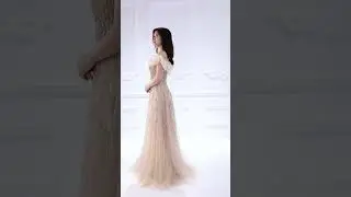 Nude Champagne Off-Shoulder Beaded Bling Evening Dresses Holidays Gowns for Party