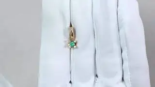 Золотая подвеска AQUAMARINE с бриллиантом и изумрудом 920945ки