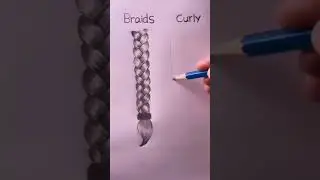 Braids and curly hair Drawing sketch #drawing