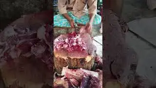 EXCELLENT BIG RED BULL MEAT CUTTING SKILL  #meatmarket #meatcutter #streetfood