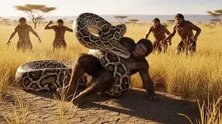 15-Foot Python vs. Hominid Leader: Who Will Survive This Deadly Encounter in the African Wild?