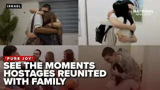 WATCH: Tears shed and selfies taken as Israeli hostages reunite with family after Gaza captivity