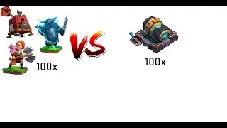 100 valkirias vs 100 super PEKKAS vs 100 Cuarteles de asedio VS Base full defensas [46]