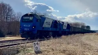Polish State Railway LHS line freight train with ST40 Locomotives March 2025