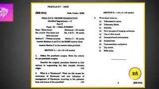 QUESTION BANK-FINAL BDS PREVIOUS YEAR QUESTION PAPER: ORAL SURGERY (46 QUESTION PAPERS)