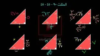 أوجد حجم مكعب طول قطر أحد اوجهه 4 المربع المثلث الخمسة واربعيني