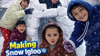 Bachon ke saath Snow Igloo Banana ❄️ | Winter Masti ☃️ #viral #kashmir #snow 