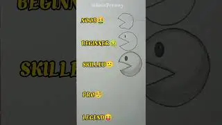 Drawing PAC-MAN in different Level#drawing #satisfying #shorts #pacman #level #funnyvideo