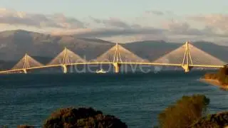 Rio Antirio Bridge at sunset