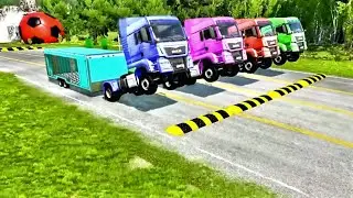 Colorful Trucks Speed Breaker Challenge 🚚 | Kids Truck Animation | #kidsvideo #gadiwalacartoon 