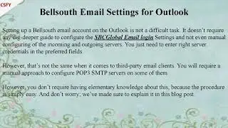 SBCGlobal Mail Settings