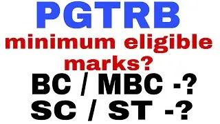 PGTRB cut off.. minimum eligible mark details