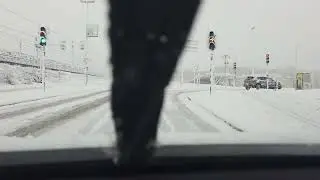 Winter road vibes #DrivingInSnow #RoadVibes #Netherlands  #DutchWinter #WinterInNetherlands