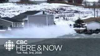 Here & Now Tuesday, Feb 3 2026 l Trepassey calls state of emergency as breakwater destroyed by storm