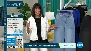DG2 by Diane Gilman Slub Stretch WideLeg Utility Jean