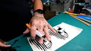 Skull Decal cheat,  Mixing vinyl colors with no registration guides!