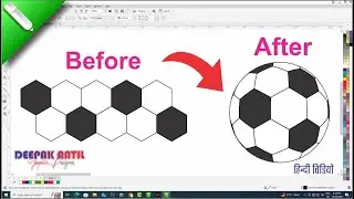 How to Make Football in CorelDraw || How to make Football design in CorelDraw || Deepak Antil