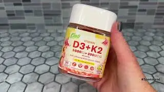 Eleli Vitamin D3 K2 Gummies with Liposomal AKG Calcium&ndash;10X Absorption&ndash; 5000 IU D3, 200mcg K2 MK 7