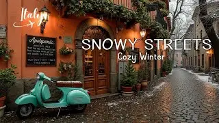 Winter Italian Morning Music | Cozy Cafe Vibes & Gentle Snowfall Sounds