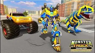 Monster Truck Transform Dino Robot Part-2 | Rescue City Robot Dino Android GamePlay | By Game Crazy