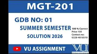MGT201 Summer GDB No 01 Solution 2026  Solution || BY VU ASSIGNMENT ||
