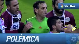 Polémica: Teixeira Vitienes rectifica y no pita el penalti de Planas. Expulsa a Berizzo