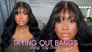 🔥2025 NEW HAIR! 7*5 LACE BANG WIG FLUFFY LOOSE WAVE BEGINNER FRIENDLY GLUELESS INSTALL ft KlaiyiHair