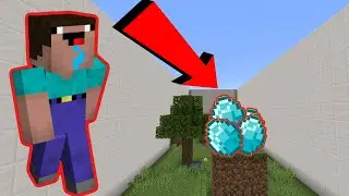 Нубик пытается пройти мой паркур за алмазы в minecraft 