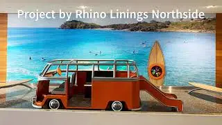 A VW Kombi Replica spray-coated with Rhino Linings TUFF STUFF
