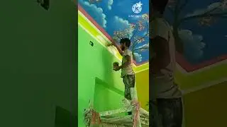 Room painting bardar design colour code 7773#shorts #satisfying #art