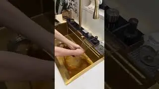 Best gold sinks for modern kitchens. ( #559 ) Gold Stream Multifunctional Waterfall Kitchen Sink
