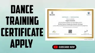 How To Online Apply For Dance Training Certificate | Dance Training Diploma Certificate Apply |