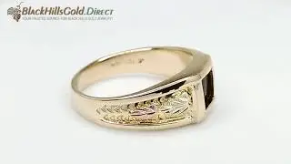 Landstrom's&reg;10k Black Hills Gold Men's Onyx Ring G L02740