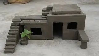Build a modern miniature mud clay house, amazing clay idea 💡💡, clay art