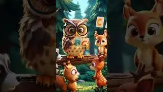 A wise owl with glasses teaches  #OwlTeacher #ForestFriends #LearningWithNature #CuteAnimals #Kid