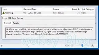 CARA MENGATASI EventID 134 Error Code 0x80072AF9 NtpClient because DNS resolution time.windows.com