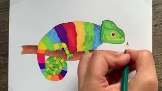 🐾 Draw a Cute Chameleon Step by Step | Easy Drawing Tutorial for Beginners 🦎