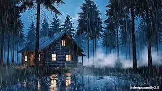 🔴 Soothing Rain Sounds Outside Wooden Cabin  | ASMR Sleep • Relax • Focus - rain sounds for sleep