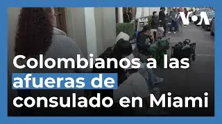 Colombianos a las afueras del consulado en Miami tras impasse entre EEUU y Colombia
